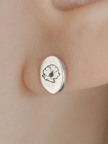 Sterling Silver Delicate Poppy Earring