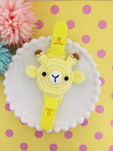 Chuchu手作 長頸鹿款雙頭夾 手帕夾