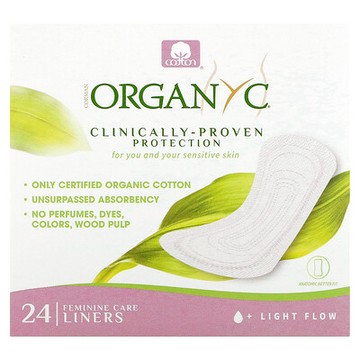 Organyc 有機棉折疊護墊，少量，24 片
