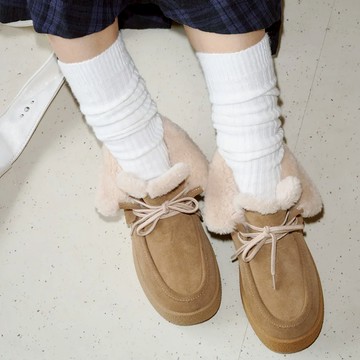 韓國 KHIHO 喀什米爾羊絨保暖襪 - 杏色