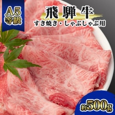 飛騨牛A5等級　モモ・カタ肉スライス　約500g