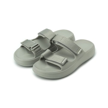 KANGOL 魔鬼氈腳床式拖鞋 灰綠 64551621 男女鞋