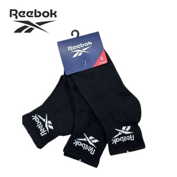 【REEBOK】棉選舒厚1/2襪組_男/女_RXS254012013_黑襪 官方旗艦店