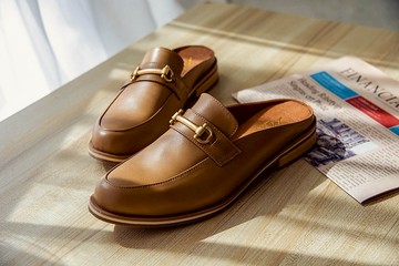 【金飾穆勒風】霧金英倫穆勒女鞋。卡其色