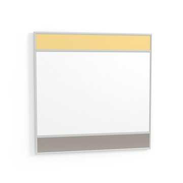 Vitrail 彩色玻璃方型掛鏡（淺灰框、金/銅色）