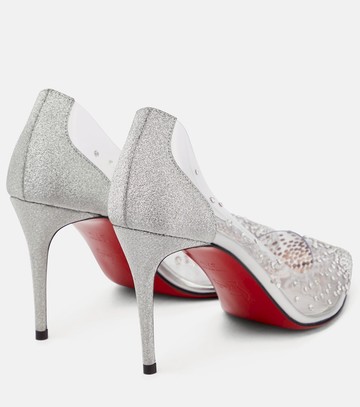 Christian Louboutin Degrastrass 85 embellished PVC pumps