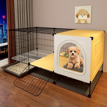 狗籠子 狗別墅 狗屋 帶廁所分離 一室一廳一衛別墅 小型犬幼犬家用室內狗窩 寵物籠w