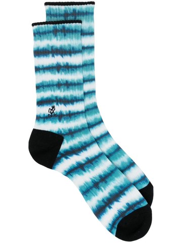 Gramicci - striped tie-dye socks - men - Polyester/Cotton - One Size - Black
