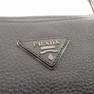 PRADA プラダ ロゴ刻印 トートバッグ レザー レディース 中古
