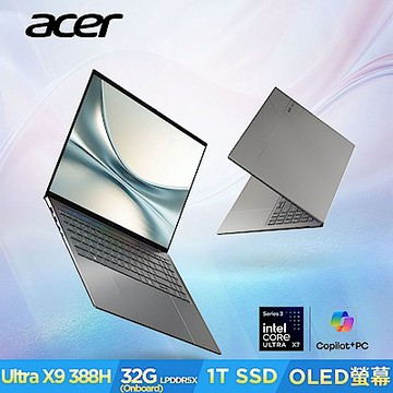 Acer 宏碁 Swift AI 16 SF16-71T-96ZN 16吋觸控OLED輕薄筆電(CUX9-388H/32GB/1TB/Win11)