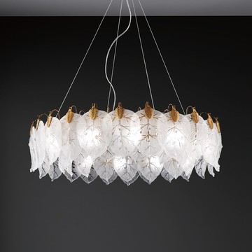 葉子造型水晶砂玻璃吊燈 F87-37-3014-1