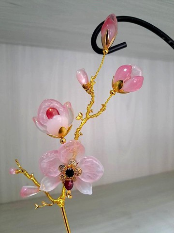 琉璃蝴蝶蘭系列~【桃粉色】髮簪