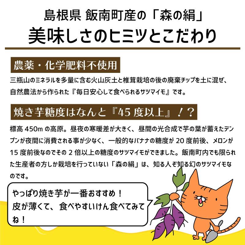 さつまいも 森の絹 サツマイモ  生芋 Lサイズ 5kg  甘すぎて研究対象になった ブランド 熟成 シルクスイート 島根県産 奥出雲 飯南町産 希少  焼き芋  農家直送