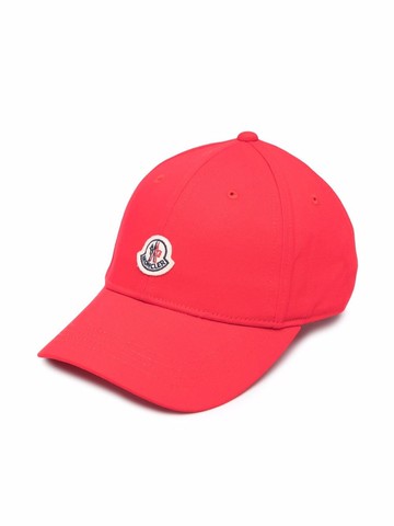Moncler Enfant - logo-patch baseball cap - kids - Cotton/Cotton - M - Red