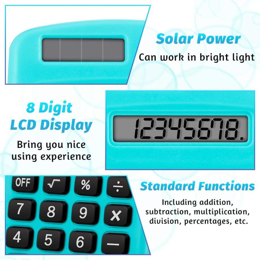 Pocket Size Calculator Digit Display Basic Calculator Solar Battery Dual