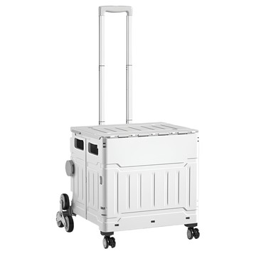 Life+ 多功能秒開收折疊式爬樓梯購物手拉車 八輪款 ABS PP 鋁合金材質 承重50公斤  質感灰  1個