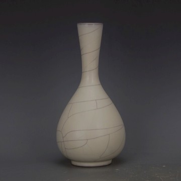 宋 哥窯金絲鐵線白釉鐵胎膽瓶 仿古瓷器五大名窯家居軟裝茶樓裝飾