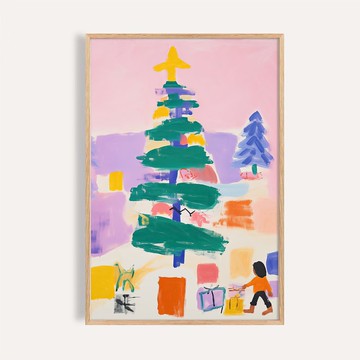 色塊聖誕樹 Colorful Blocks Christmas Tree / 耶誕海報 掛畫