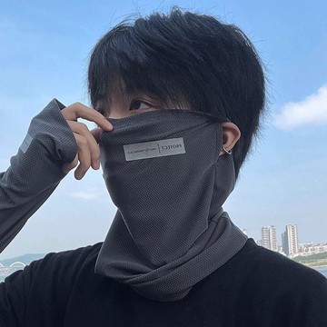夏季新品 騎行面罩 防風面罩 面罩 單車面罩 機車面罩防曬面罩遮臉護頸一體防紫外線男士全臉冰絲防曬口罩騎行圍脖