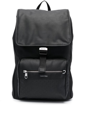 Calvin Klein - Elevated Flap backpack - men - Fabric/Polyurethane/Calf Leather/Recycled Polyester - One Size - Black