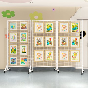 免運 可開票 辦公家具 鐵藝網格展示架幼兒園繪畫作品美工畫室畫展折疊可移動戶外展覽架