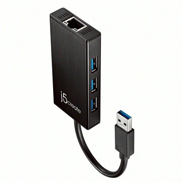 j5create 凱捷國際 USB3.0多功能外接網路擴充卡 JUH470  黑色  1個