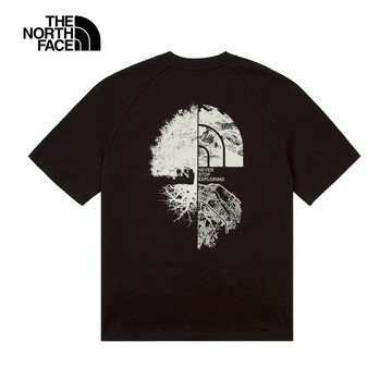 UE男款黑色純棉大尺寸印花短袖T恤｜8CKDJK3