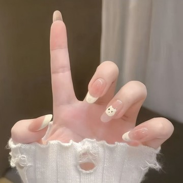 💖台灣出貨💖新款春夏法式可愛狗狗穿戴甲小眾百搭漸變甜酷ins美甲儀正甲貼