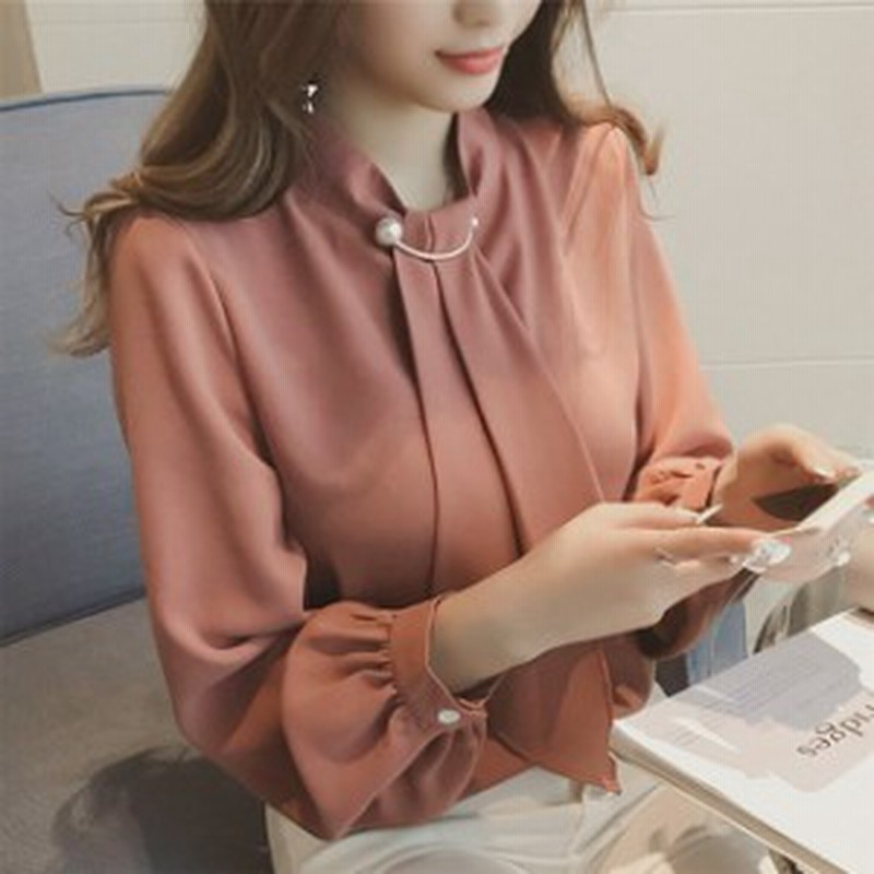 レディース シャツ パー ボウタイ シャツ レディース 長袖 ブラウス オフィス ブラウス 韓国 レディース 春新作 ブラウス 春 大人可愛い 通販 Lineポイント最大get Lineショッピング