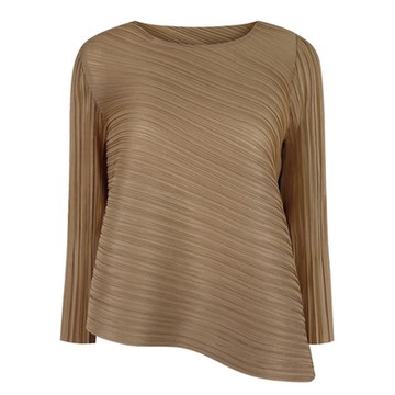 [米蘭精品] 現貨+預購 三宅風皺褶衣服褶皺外套摺衣彈力女裝顯瘦折衣大碼-長袖T恤圓領不規則純色女裝9款74cg10