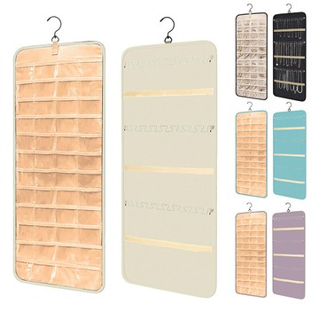 『百貨屋二號』收納袋飾品收納珠寶項鏈耳環防塵卷袋愛心金屬掛鉤雙面飾品架