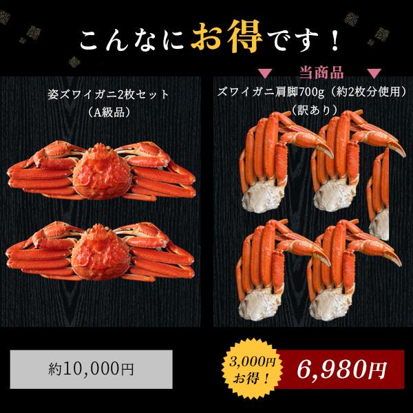 お歳暮 ギフト ボイルズワイガニ 肩脚700g（2〜3人前） 訳あり セクション かに カニ 蟹 送料無料（北海道・沖縄を除く）