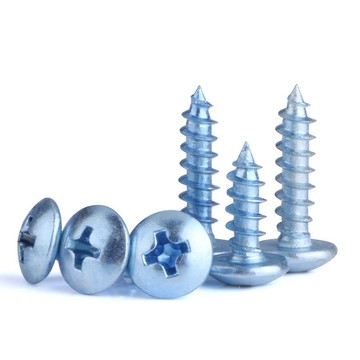 🌸精選🌸  上海加硬自攻釘鍍藍鋅十字大扁頭自攻螺絲蘑菇頭扁圓頭木螺釘M4M5