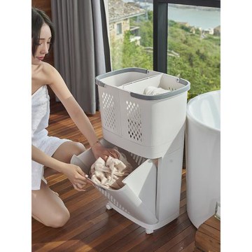 日式家用臟衣籃置物架洗衣籃衛生間臟衣服收納筐塑料浴室臟衣簍筐
