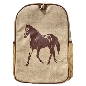 SoYoung 後背書包 天然亞麻材質  棕色  27.9cm x 39.4cm x 39.4cm