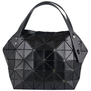 ISSEY MIYAKE 三宅一生 BAOBAO 黑皮紋方格6x10側肩/手提包