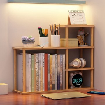 【店長推薦】桌面書架置物架 書桌上多層收納實木杆 儲物隔板 學生簡易整理架辦公
