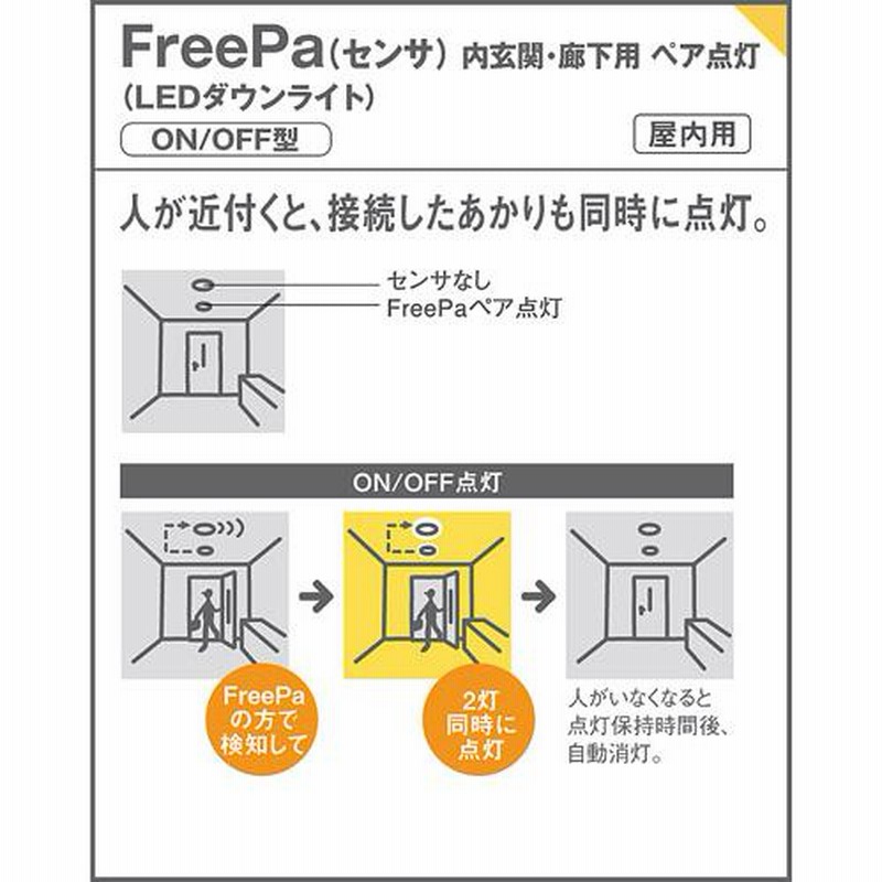 パナソニック ダウンライト 高気密SB形 FreePa ON/OFF型 明るさセンサ