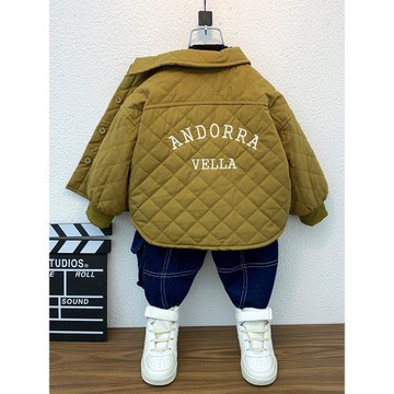 男童外套秋冬款2025新款洋氣童裝兒童夾棉加厚冬裝上衣小男孩棉衣