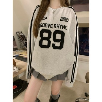 TGNS 純棉衛衣 大學t 薄衛衣 長袖上衣 oversize 大學t 潮流衣服 ins風 刷毛 卡通印花 秋冬上衣