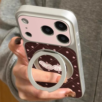 隔日達🚀星星格紋翅膀 蘋果18創意iphone 17 pro max手機殼16旋轉支架15可愛14簡約13質感12防摔