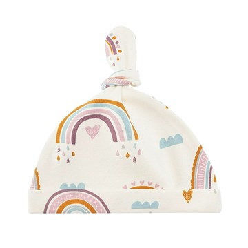 JoyNa - 2入-寶寶帽子 嬰兒胎帽 可愛打結帽 嬰兒帽-彩虹+隨機1入 (20*30cm)