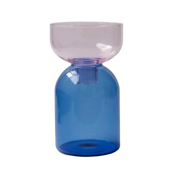 PRIME 雙層花瓶 圓瓶  82 x 82 x 140mm  粉紅色 + 藍色