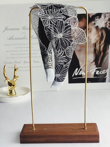 原創銀色亮絲花朵髮箍