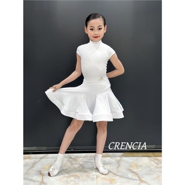 (免運)凱西亞舞服新款拉丁舞服女童規定比賽服兒童專業錦綸短袖套裝