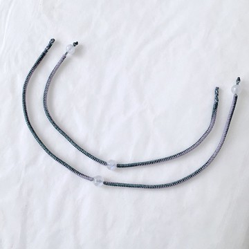 月光石 灰綠+薰衣草色 極細 金剛結 蠟線 / 戀人之石