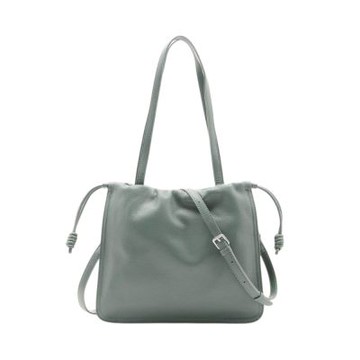 FIRANO-側繩結真皮革手提/斜背兩用包(湖水藍)