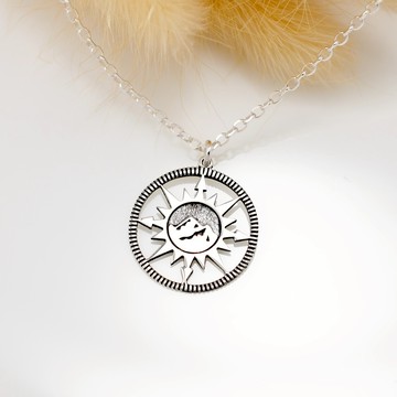 【Angel & Me】向光而行 山岳 羅盤 s925 純銀項鍊 生日 聖誕禮物