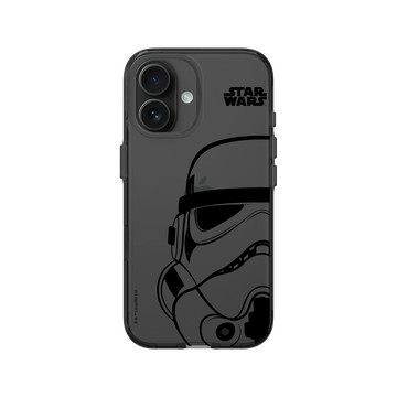 iPhone 16 Clear (相機按鈕) 酷墨灰 - 迪士尼-星際大戰 Star Wars - 星際大戰 – 風暴兵黑線條
