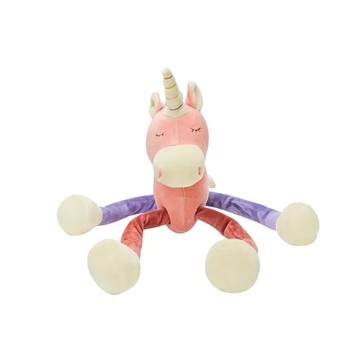 miYim 有機棉瑜珈娃娃  短毛不易致敏安心玩  手腳可打結  40cm  繽紛獨角獸  1個